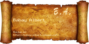 Babay Albert névjegykártya