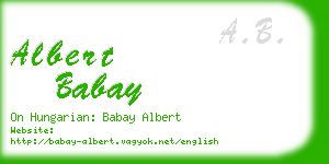 albert babay business card